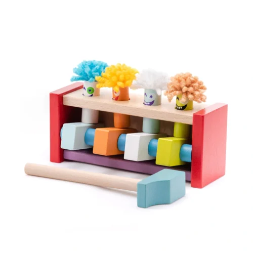 Cubika Conjunto de Martelo Divertido em Madeira – 6 Peças