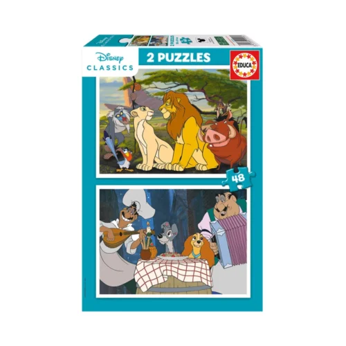 2x Puzzles 48 Animais Disney
