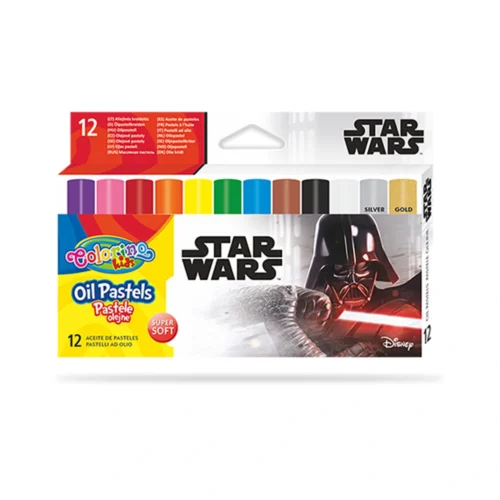 Caixa 12 Cores Óleo Pastel Colorino Disney Star Wars