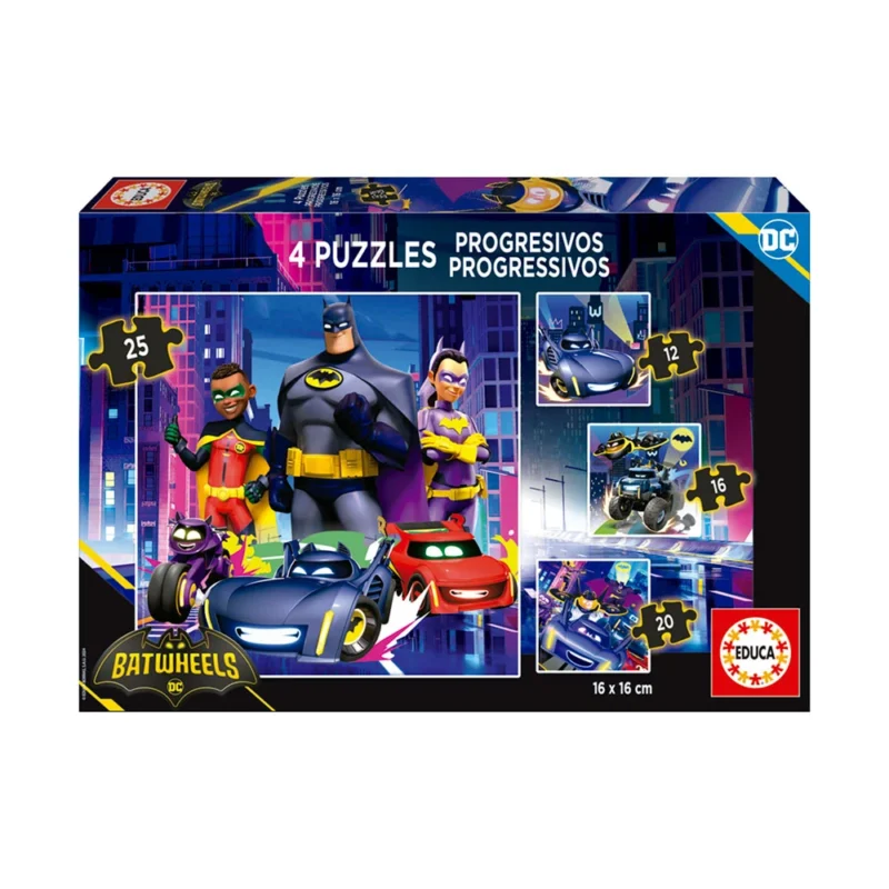 29a93d14c1615339cc4af70cf9026d19.large 4 puzzles progressivos 12-16-20-25 peças Batwheels