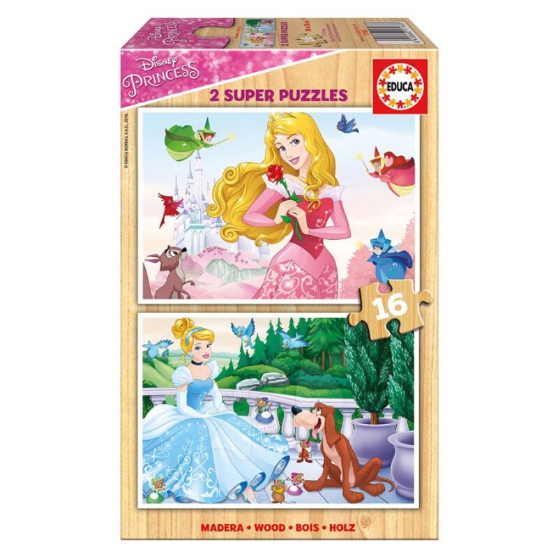 2x Super Puzzle 16 Madeira Disney Princess