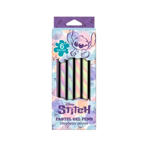 Pack 6 Canetas Glitter Pastel Stitch Love