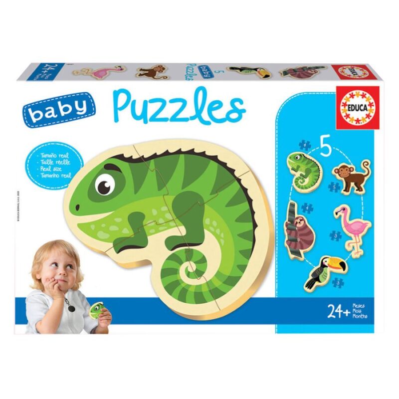 5 Baby Puzzles Animais Tripicais