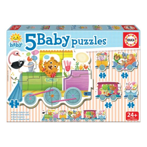 ED17142 5 Baby Puzzles Comboio Animais