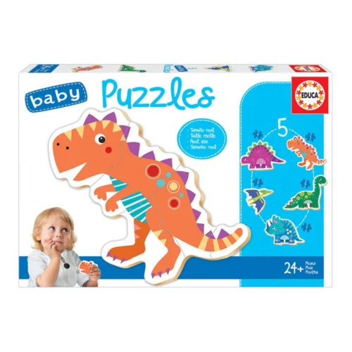 5 Puzzles de Dinossauros para Bebês Educa