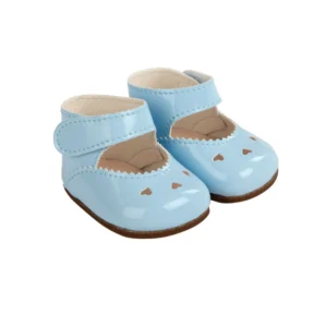Conjunto Reborn de Sapatos Coração Azul para Bonecos 40 cm