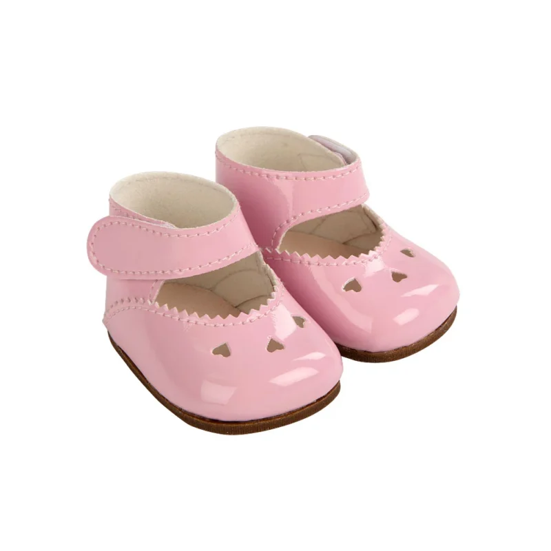 Conjunto de Sapatos Rosa Coração para Bonecos 45 cm