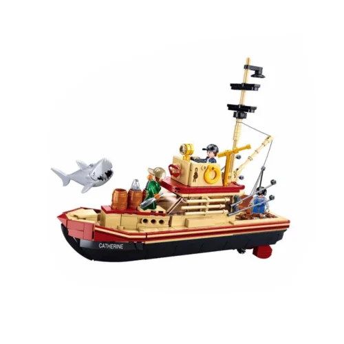 Model Bricks Barco Pesca Tubarão 1/35 592 Pcs