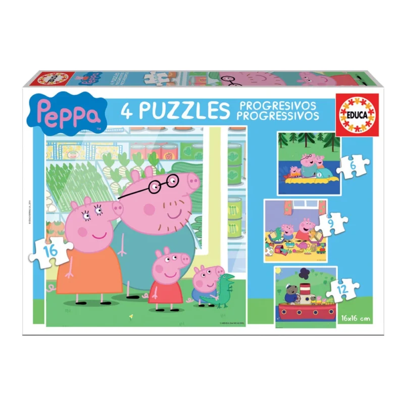 4x Puzzle Progressivo Peppa Pig 6-16