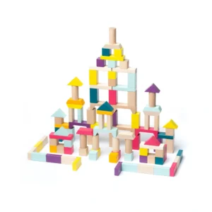 Cubika Conjunto de Blocos de Construção de Madeira - 100 Peças