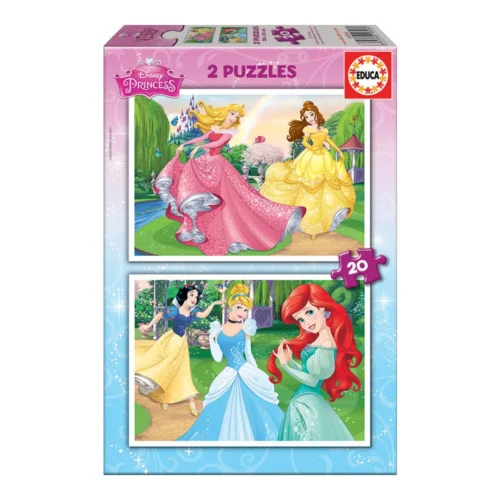 2x Puzzles de 20 peças Princesas Disney