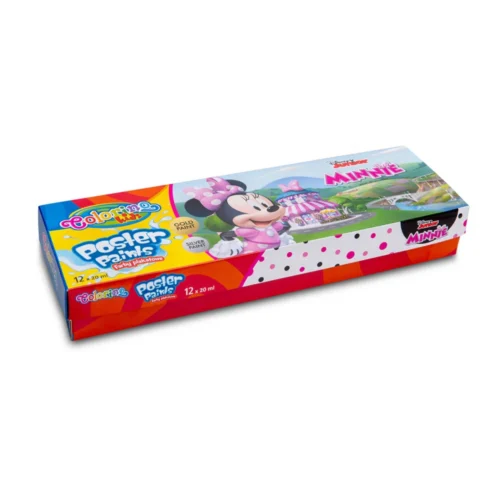 Caixa 12 Cores Pintura Colorino Disney Minnie
