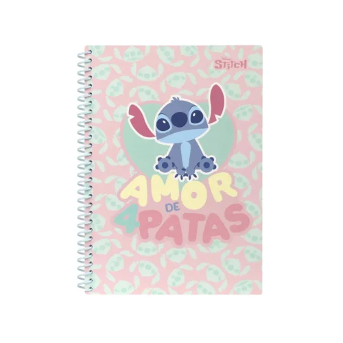 Caderno B5 Quadr. 100 fls Amor Stitch Love