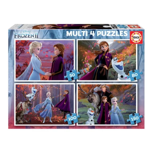 Educa 4 puzzles infantis progressivos de 50 a 150 peças Frozen 2