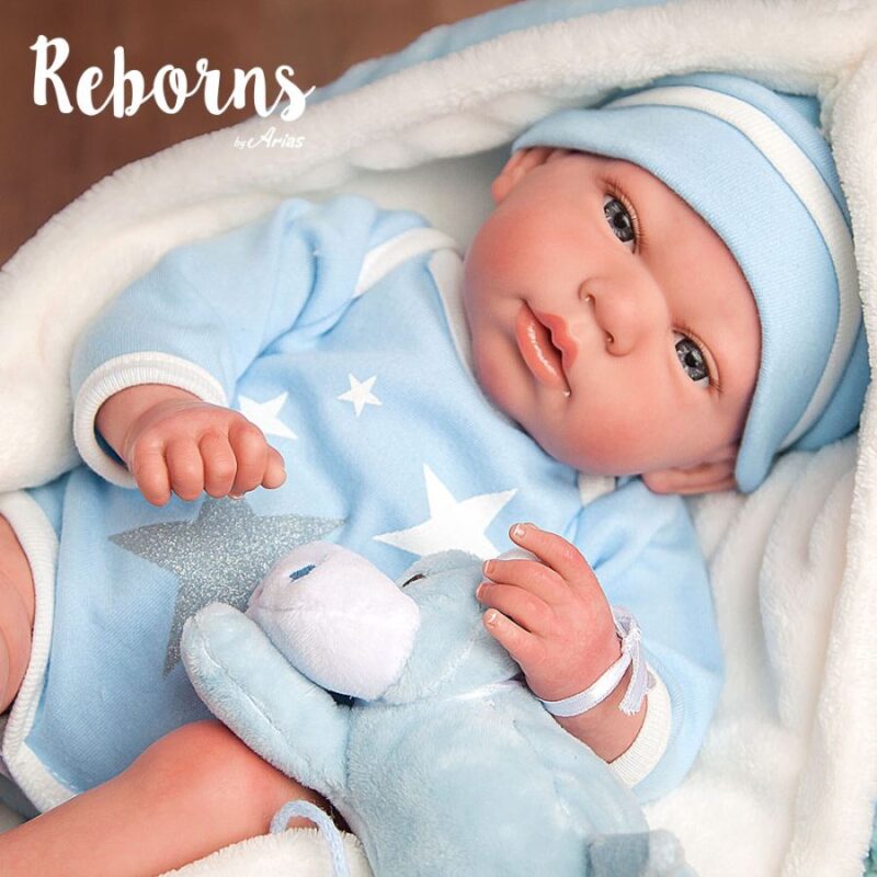 AR98036_1 Arias Reborns 40 cm Carlos com Manta e Peluche