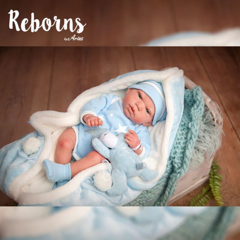 AR98036_3 Arias Reborns 40 cm Carlos com Manta e Peluche