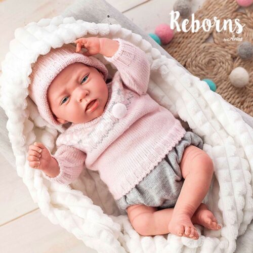 Arias Reborns 40 cm Nieves com Manta e Peluche