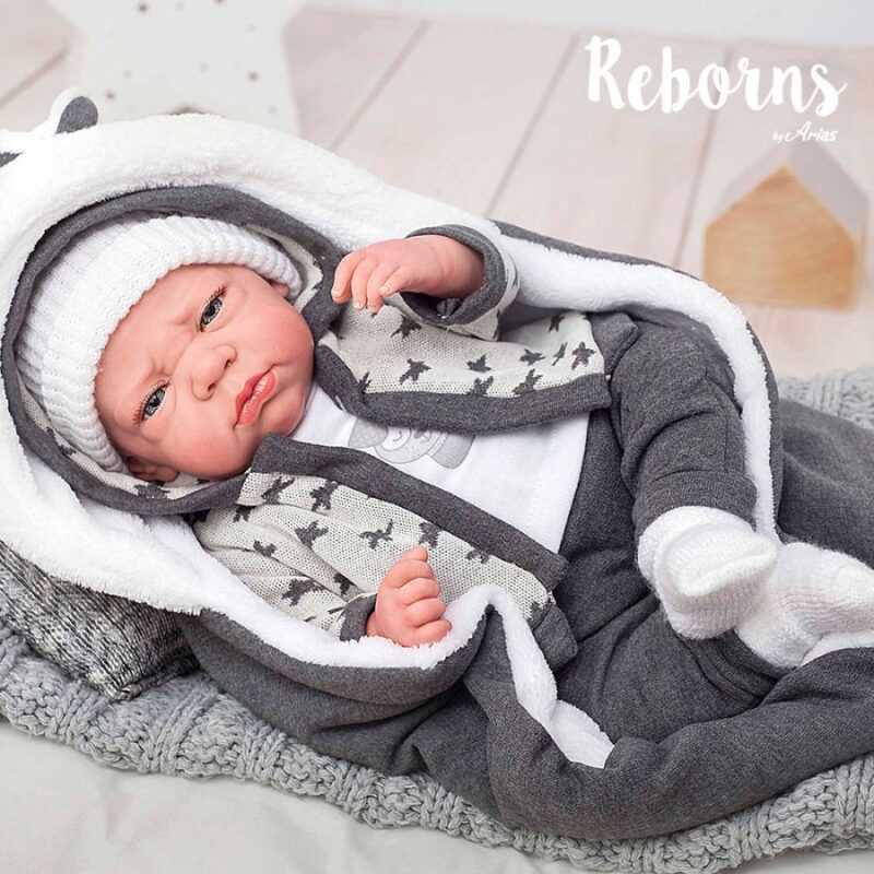 Arias Reborns 40 cm Onai com Manta e Peluche