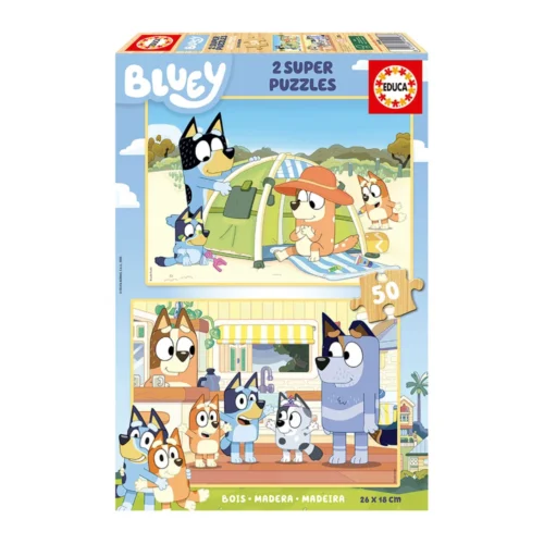 2x Super Puzzles 50 peças Bluey