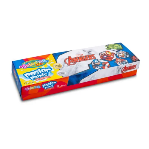 Caixa 12 Cores Pintura Colorino Disney Avengers