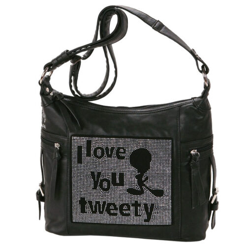 Bolsa Tiracolo Tweety Preta 30.5 cm