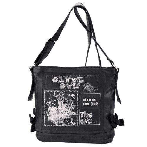 Bolsa Tiracolo Olívia Palito Preta 28.5 cm
