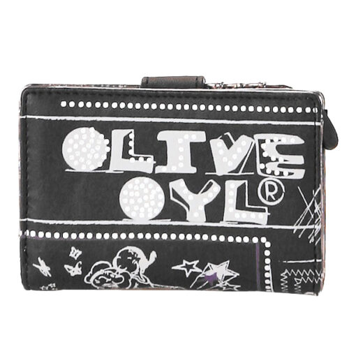 BEL11579-2P Carteira Pequena Olívia Palito Preta 13.5 cm