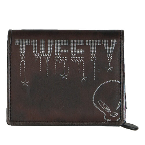 BEL18409-2C Carteira Brilhante Doc Castanha Tweety 11.5 cm
