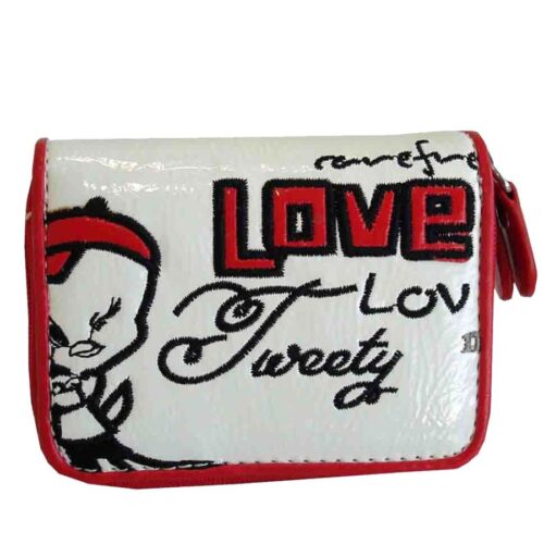 BEL9719-3B Carteira Tweety Branca 10 cm