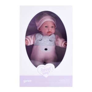 Boneca Amorosa 28 cm Perfumada Corpo Tecido Rosa