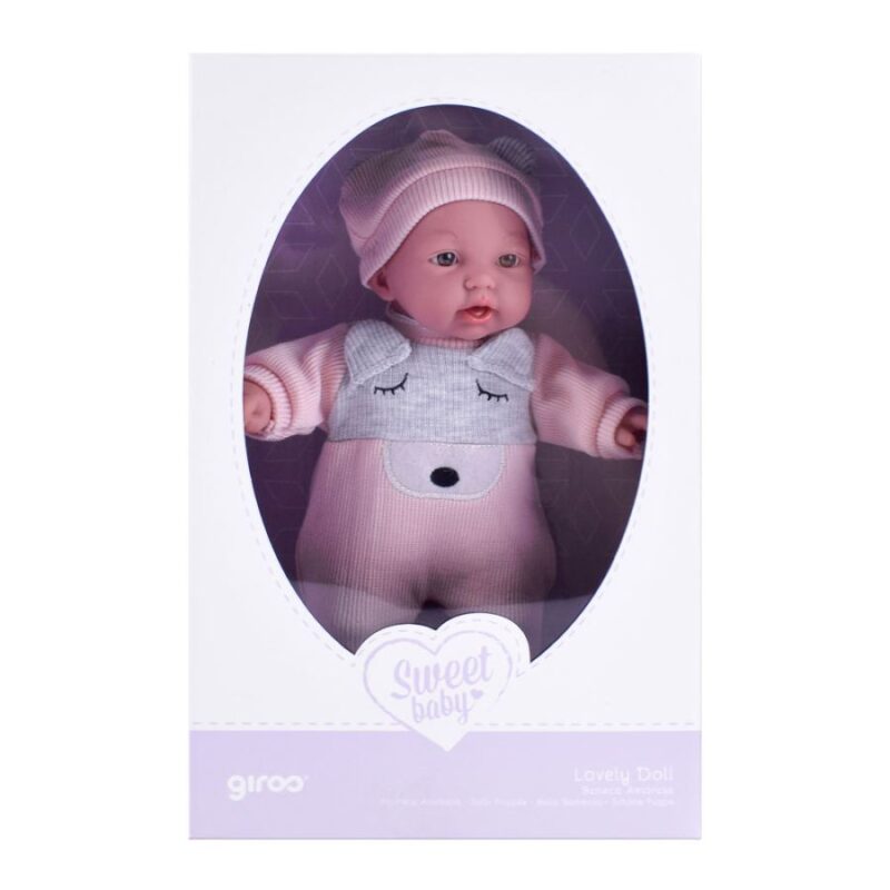 Boneca Amorosa 28 cm Perfumada Corpo Tecido Rosa