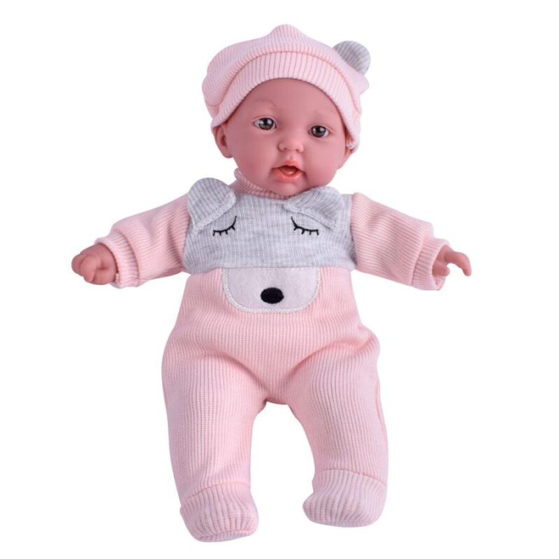 Boneca Amorosa 28 cm Perfumada Corpo Tecido Rosa