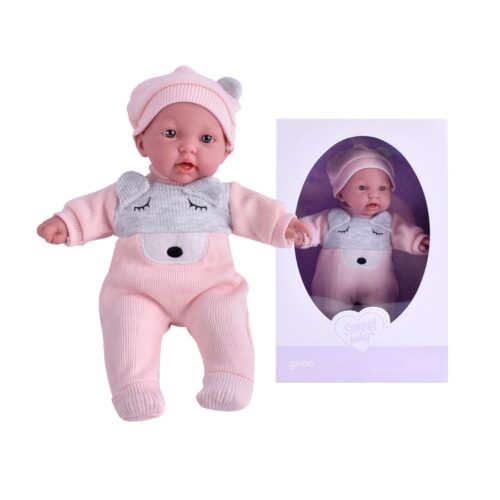 Boneca Amorosa 28 cm Perfumada Corpo Tecido Rosa