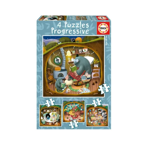 4x Puzzles Progressivos Contos da Floresta 12-25 peças