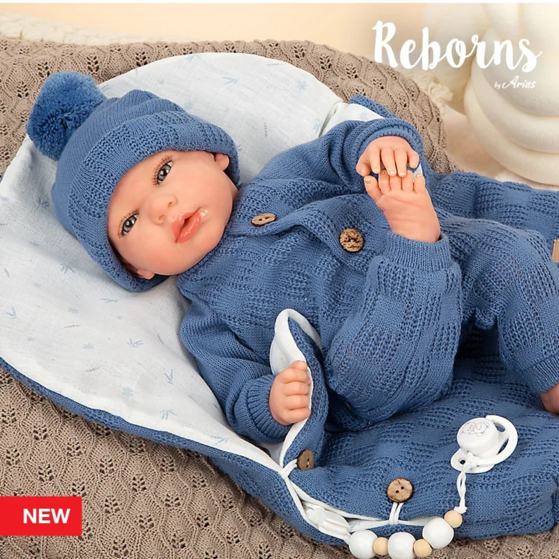 cc21cc44d179e058f47e4d0e5b904d8d.large Reborn Arias 40 cm Alberto azul com saco de dormir