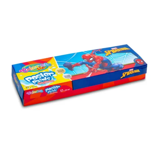 Caixa 12 Cores Pintura Colorino Disney Spiderman