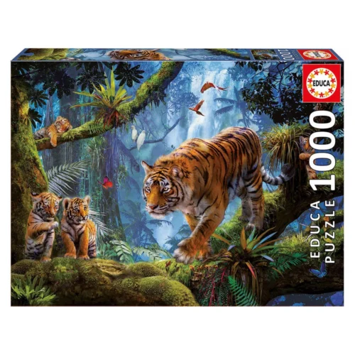 Puzzle 1000 peças Tigres na Árvore Educa