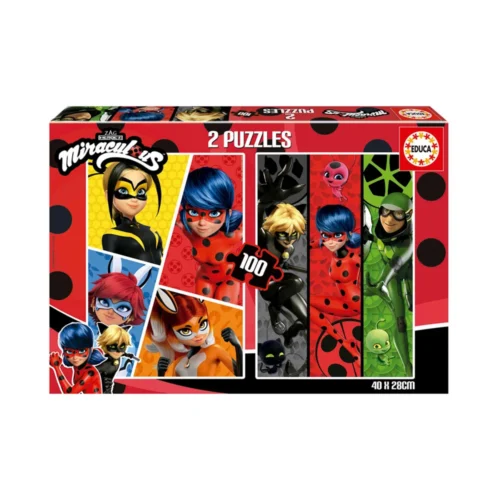 2x Puzzle 100 peças Ladybug