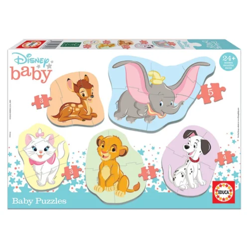 5 Baby Puzzles Disney Animais 3-4-5 Educa
