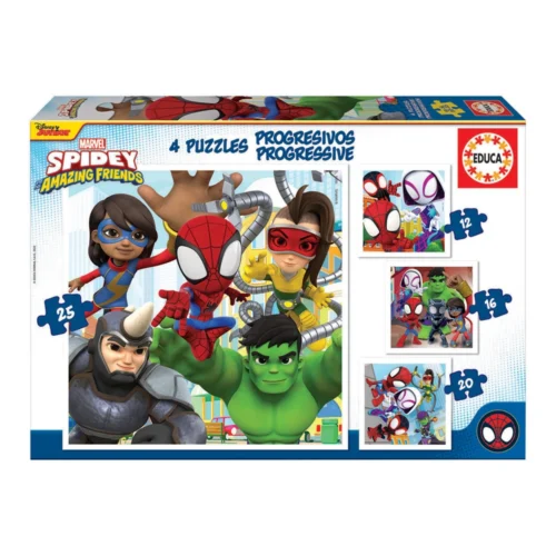 4x Puzzles Progressivos Spidey Amazing Friends