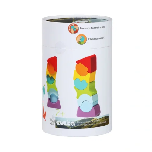 Cubika Torre Flexível em Madeira – Jogo de Empilhar com 8 Peças