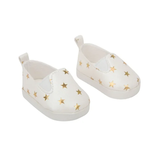 Conjunto de Sapatos Brancos com Estrelinhas para Bonecos 45 cm