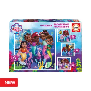 e86c07f952ffa1233110dcf8e5b68e3d.large 4x Puzzles progressivos Ariel Disney 12-25 peças