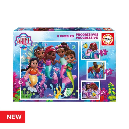 4x Puzzles progressivos Ariel Disney 12-25 peças