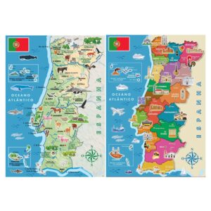 Educa 2x100 Mapa Distritos + Físico Portugal