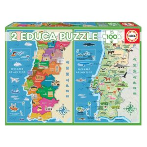 Educa 2x100 Mapa Distritos + Físico Portugal