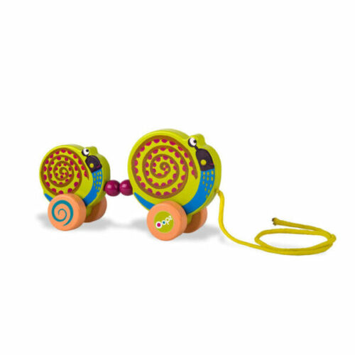 Oops Puxa Mini Caracol Duplo Madeira