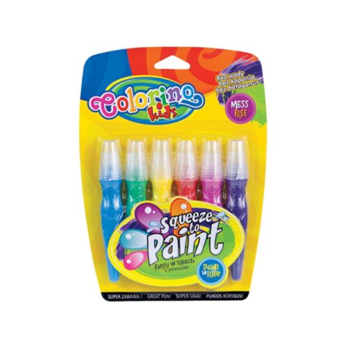 Set Tubo Tinta Pincel 6 Cores