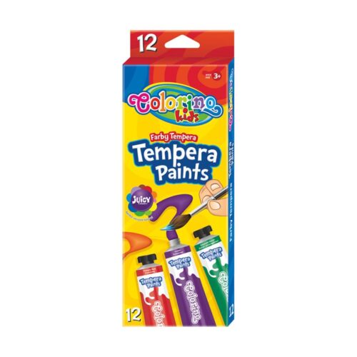 Tubo Tinta Tempera 12 ml com Pincel 12 Cores