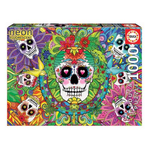 Puzzle 1000 Neon Caveiras Mexicanas